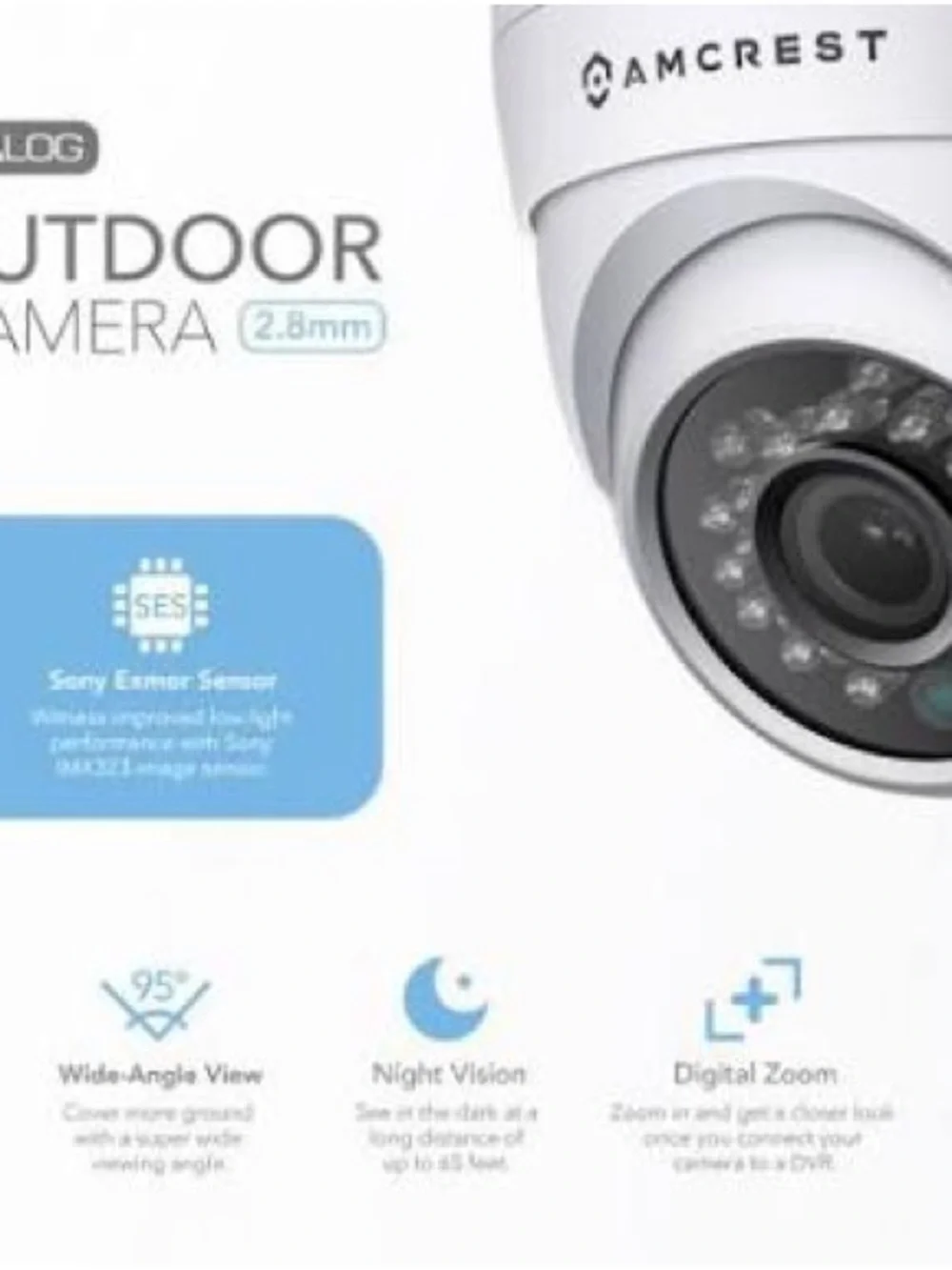 Crest 2MP Outdoor Dome Camera - White